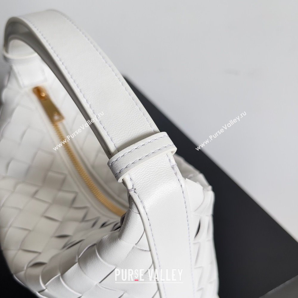 Bottega Veneta Mini Wallace Intrecciato leather shoulder bag White 2023 (misu-23110171)