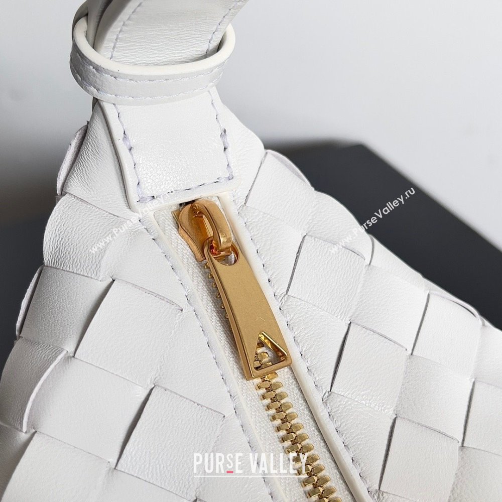 Bottega Veneta Mini Wallace Intrecciato leather shoulder bag White 2023 (misu-23110171)