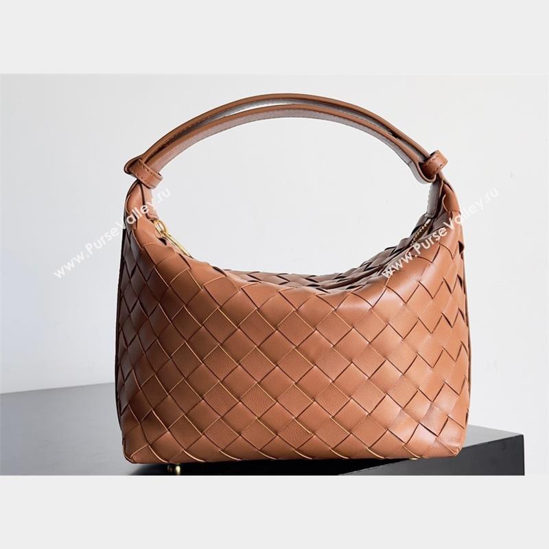 Bottega Veneta Mini Wallace Intrecciato leather shoulder bag Wood 2023 (misu-23110172)