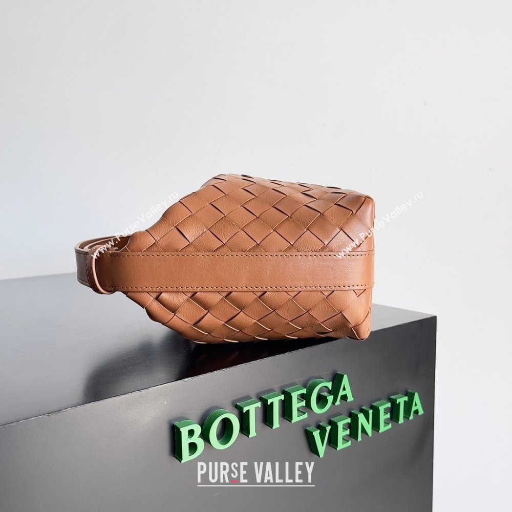 Bottega Veneta Mini Wallace Intrecciato leather shoulder bag Wood 2023 (misu-23110172)