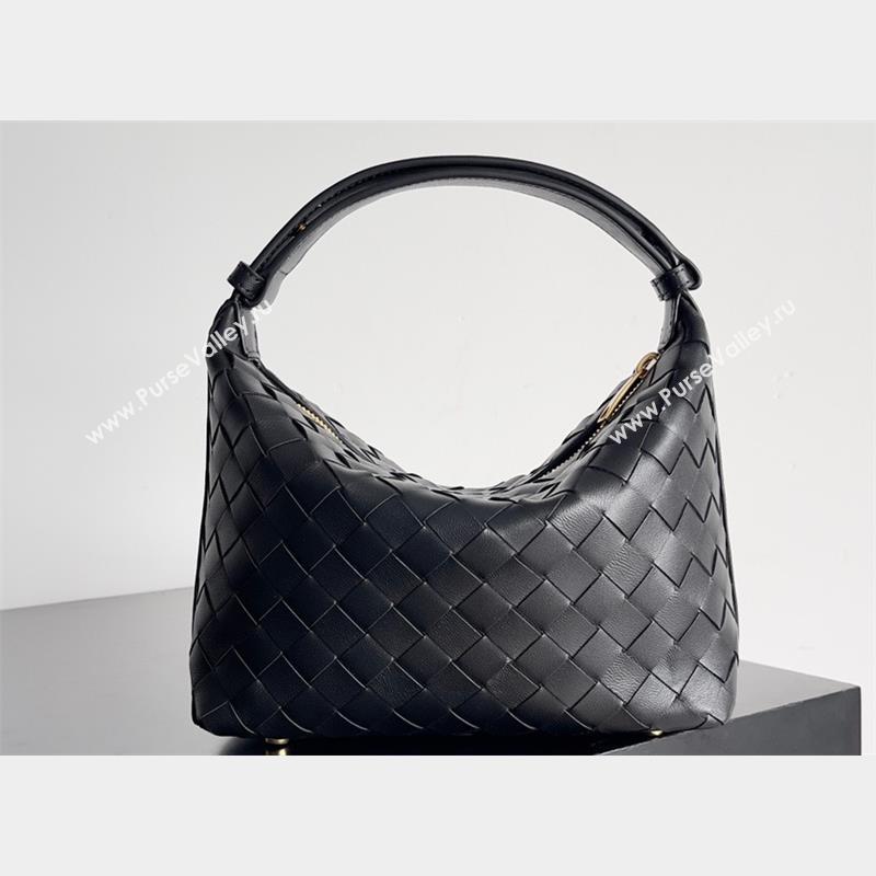 Bottega Veneta Mini Wallace Intrecciato leather shoulder bag Black 2023 (misu-23110173)
