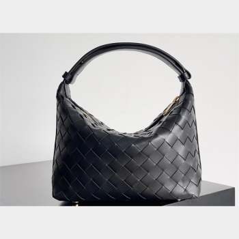 Bottega Veneta Mini Wallace Intrecciato leather shoulder bag Black 2023 (misu-23110173)