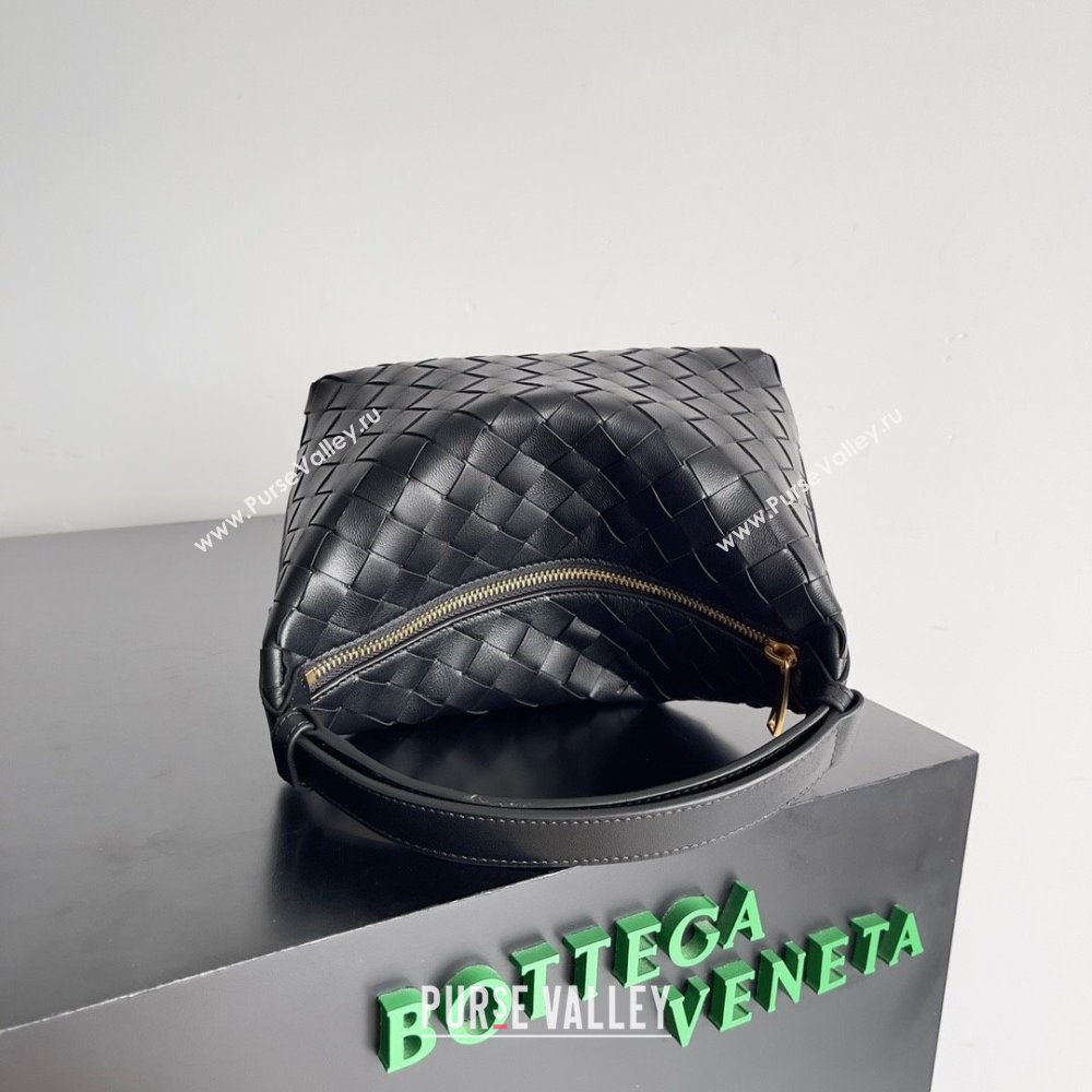 Bottega Veneta Mini Wallace Intrecciato leather shoulder bag Black 2023 (misu-23110173)
