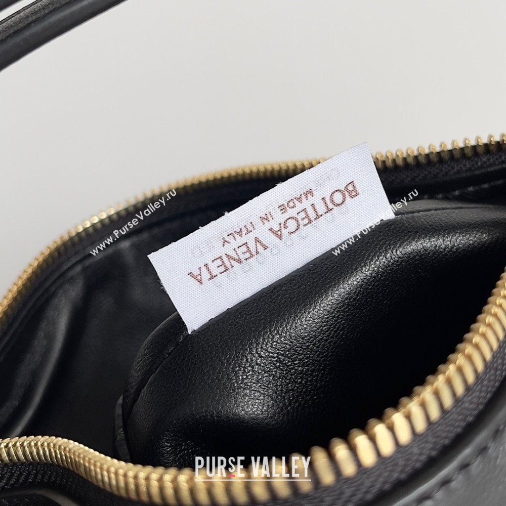 Bottega Veneta Mini Wallace Intrecciato leather shoulder bag Black 2023 (misu-23110173)
