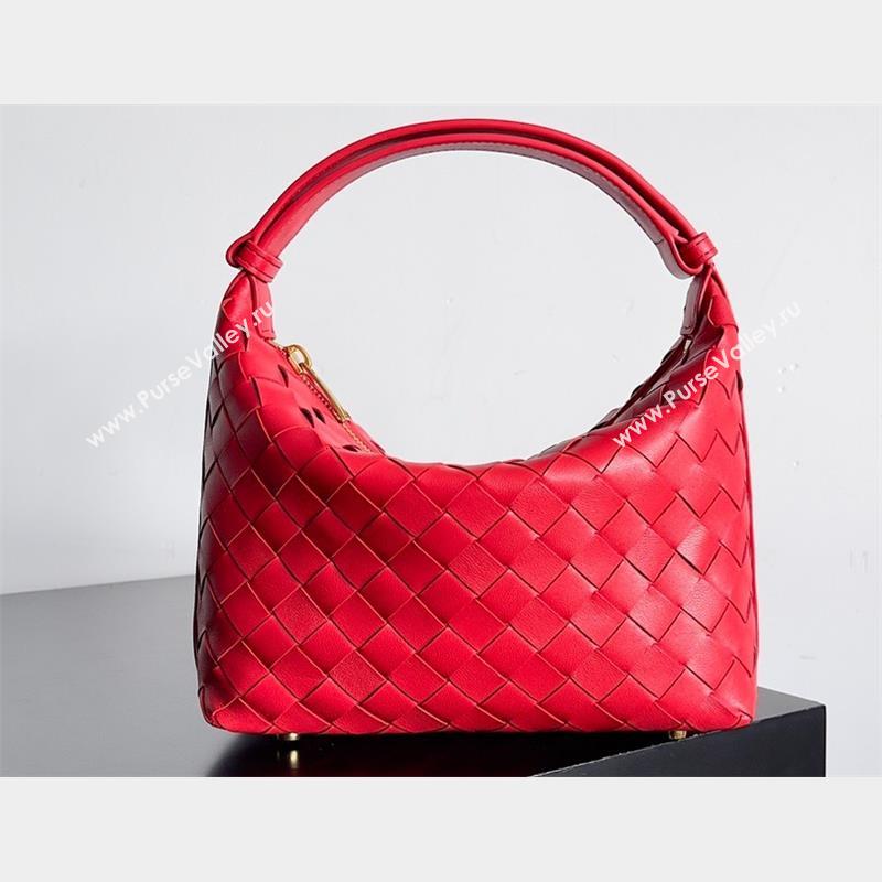 Bottega Veneta Mini Wallace Intrecciato leather shoulder bag Red 2023 (misu-23110175)