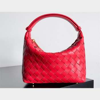 Bottega Veneta Mini Wallace Intrecciato leather shoulder bag Red 2023 (misu-23110175)