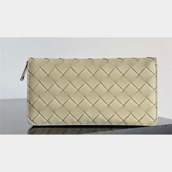 Bottega Veneta Intrecciato Zip Around Wallet Taupe/Green 2023 (misu-23110159)