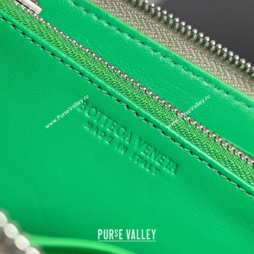 Bottega Veneta Intrecciato Zip Around Wallet Taupe/Green 2023 (misu-23110159)
