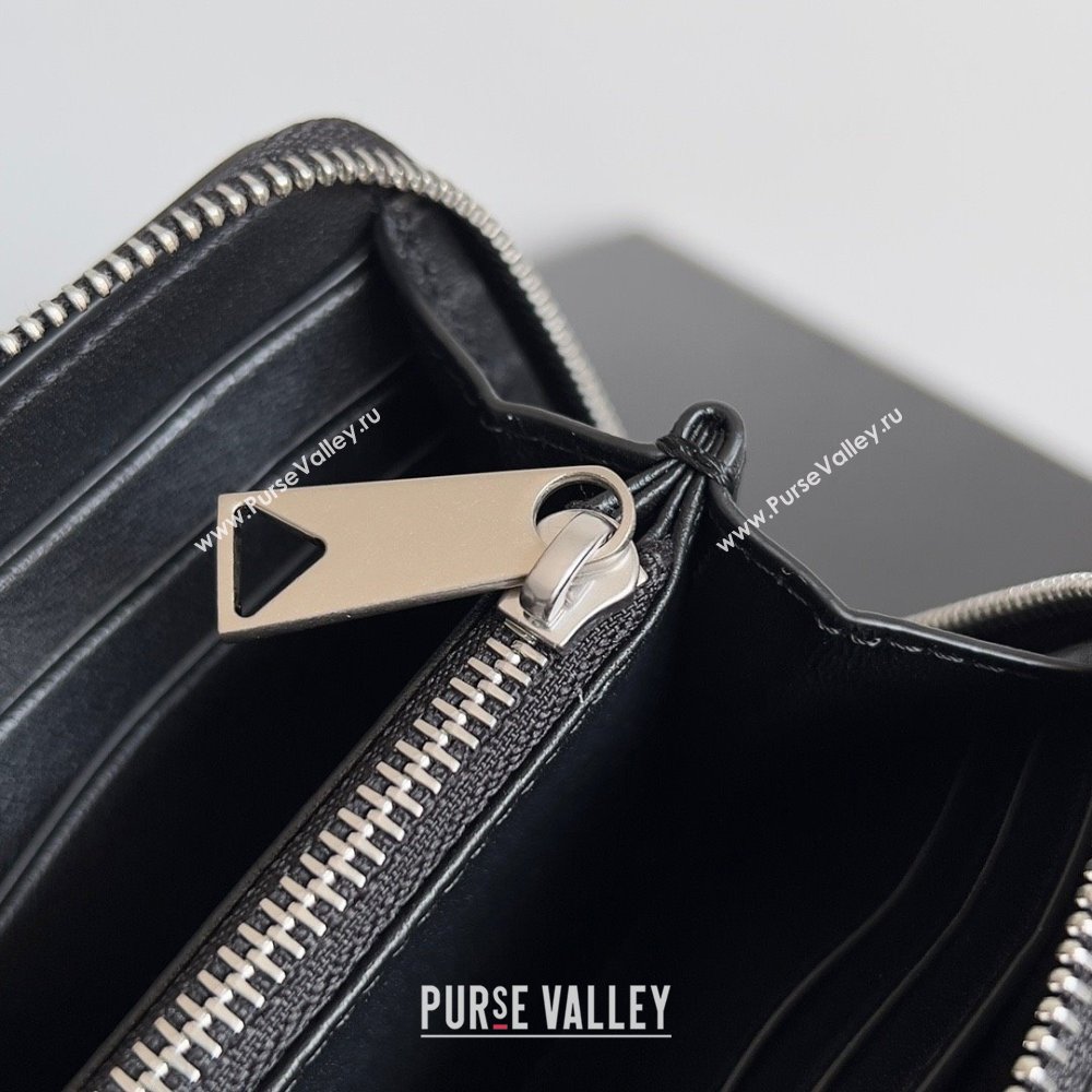 Bottega Veneta Intrecciato Zip Around Wallet Black 2023 (misu-23110164)