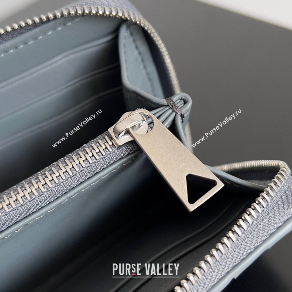 Bottega Veneta Intrecciato Zip Around Wallet Light Gray 2023 (misu-23110166)