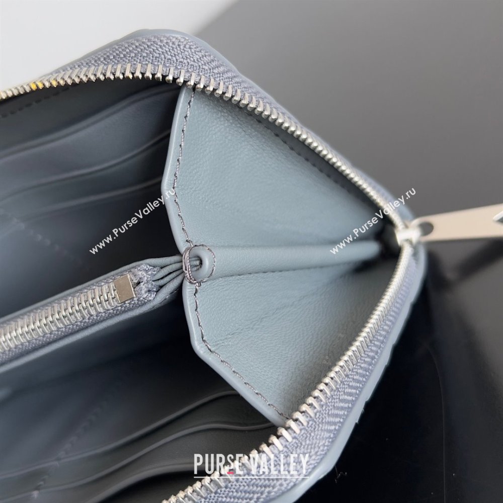 Bottega Veneta Intrecciato Zip Around Wallet Light Gray 2023 (misu-23110166)