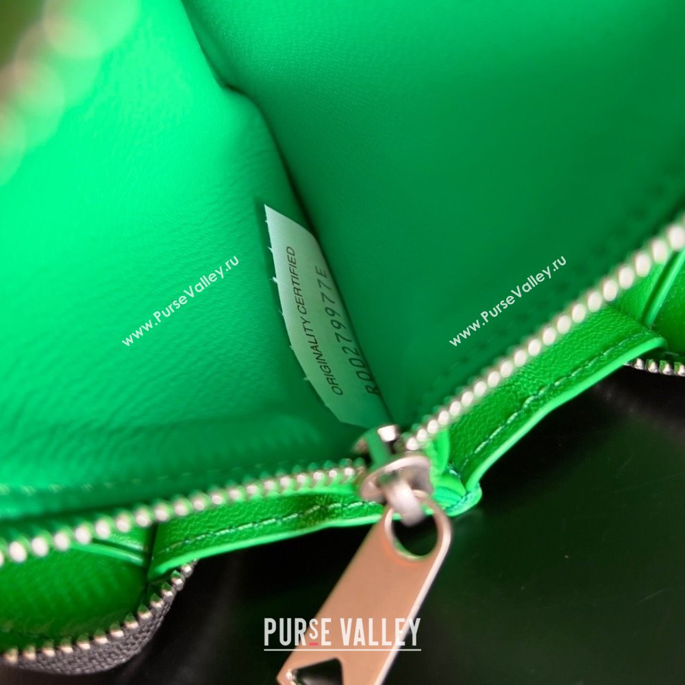 Bottega Veneta Intrecciato Zip Around Wallet Black/Green 2023 (misu-23110169)