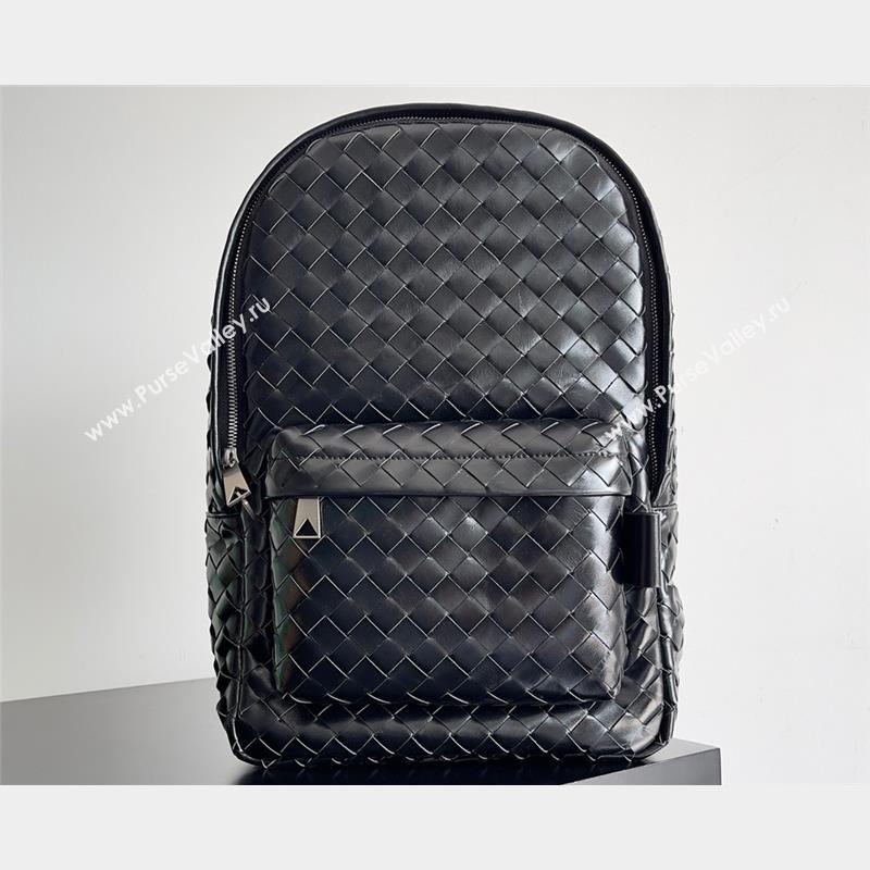 Bottega Veneta Small Intrecciato leather Backpack Bag Black 2023 (misu-23110154)