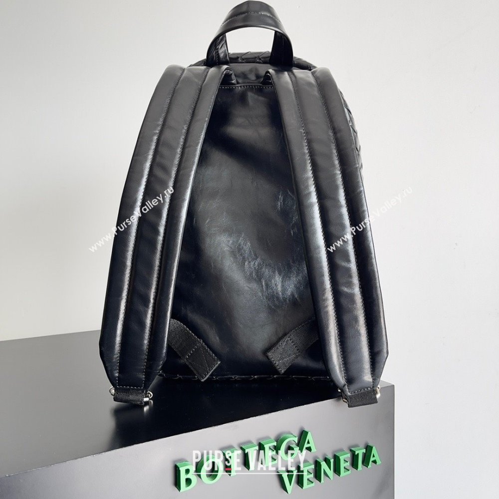 Bottega Veneta Small Intrecciato leather Backpack Bag Black 2023 (misu-23110154)