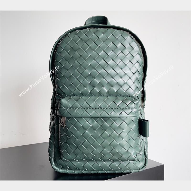 Bottega Veneta Small Intrecciato leather Backpack Bag Dark Green 2023 (misu-23110153)