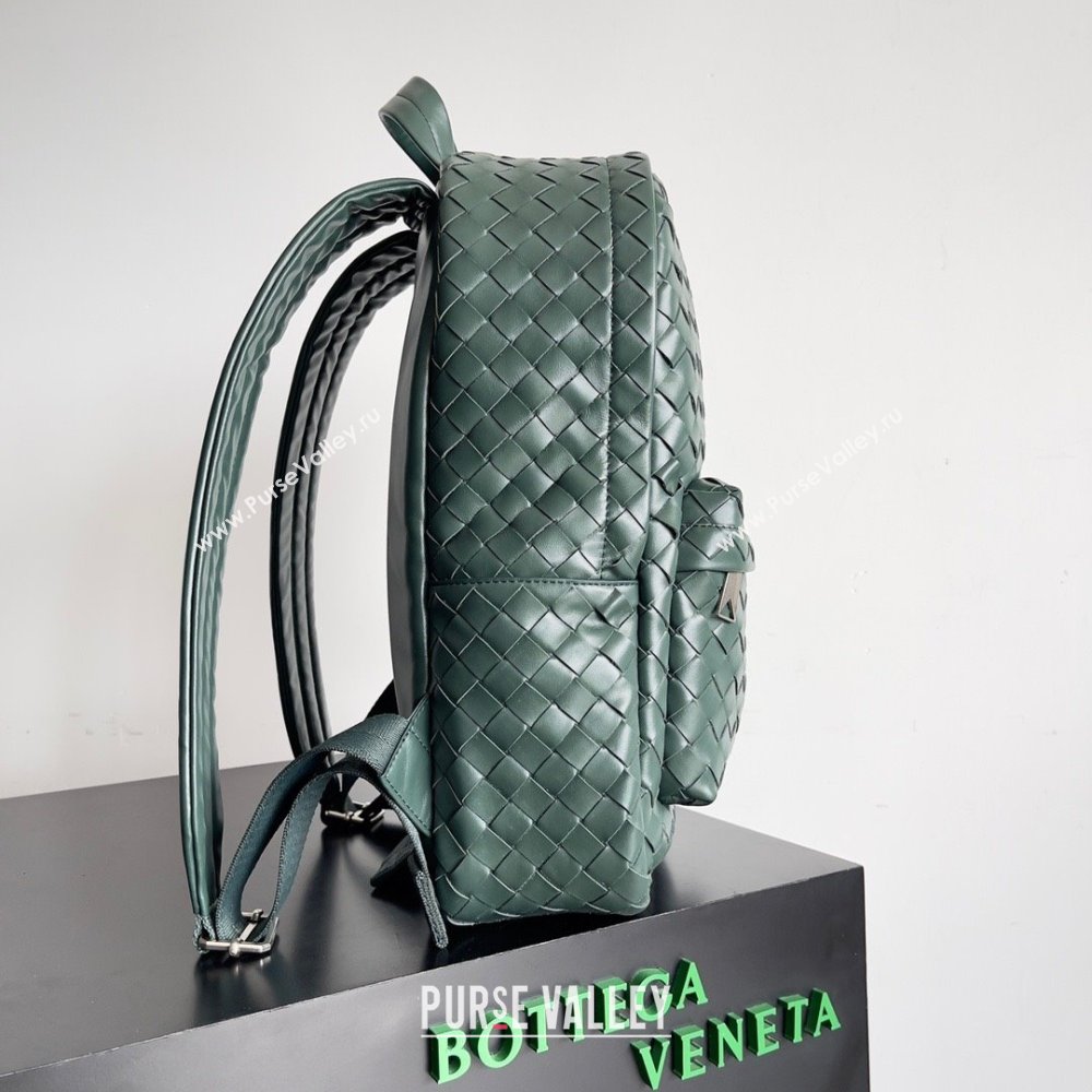 Bottega Veneta Small Intrecciato leather Backpack Bag Dark Green 2023 (misu-23110153)