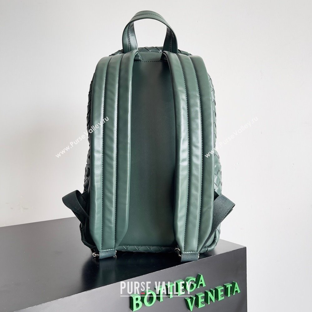 Bottega Veneta Small Intrecciato leather Backpack Bag Dark Green 2023 (misu-23110153)