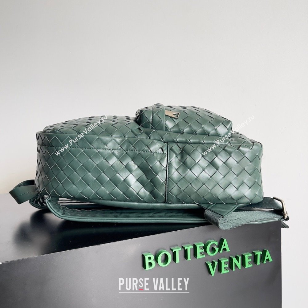 Bottega Veneta Small Intrecciato leather Backpack Bag Dark Green 2023 (misu-23110153)