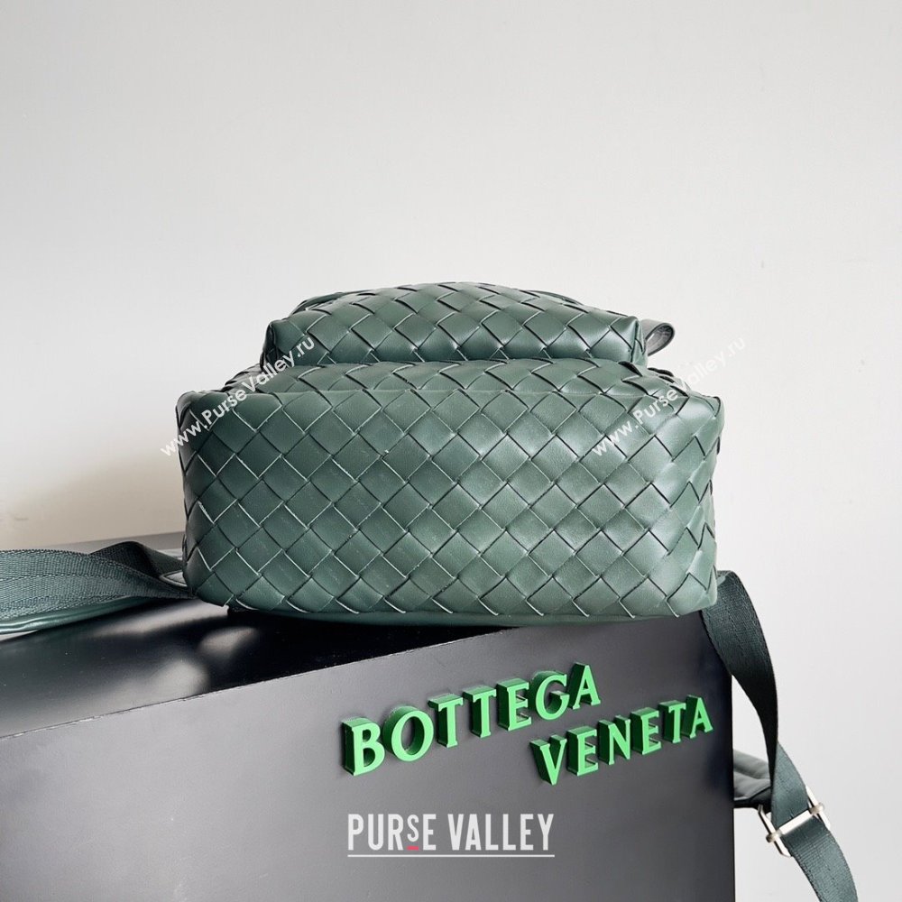 Bottega Veneta Small Intrecciato leather Backpack Bag Dark Green 2023 (misu-23110153)
