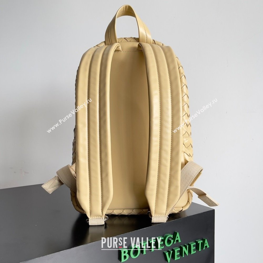 Bottega Veneta Small Intrecciato leather Backpack Bag Beige 2023 (misu-23110156)