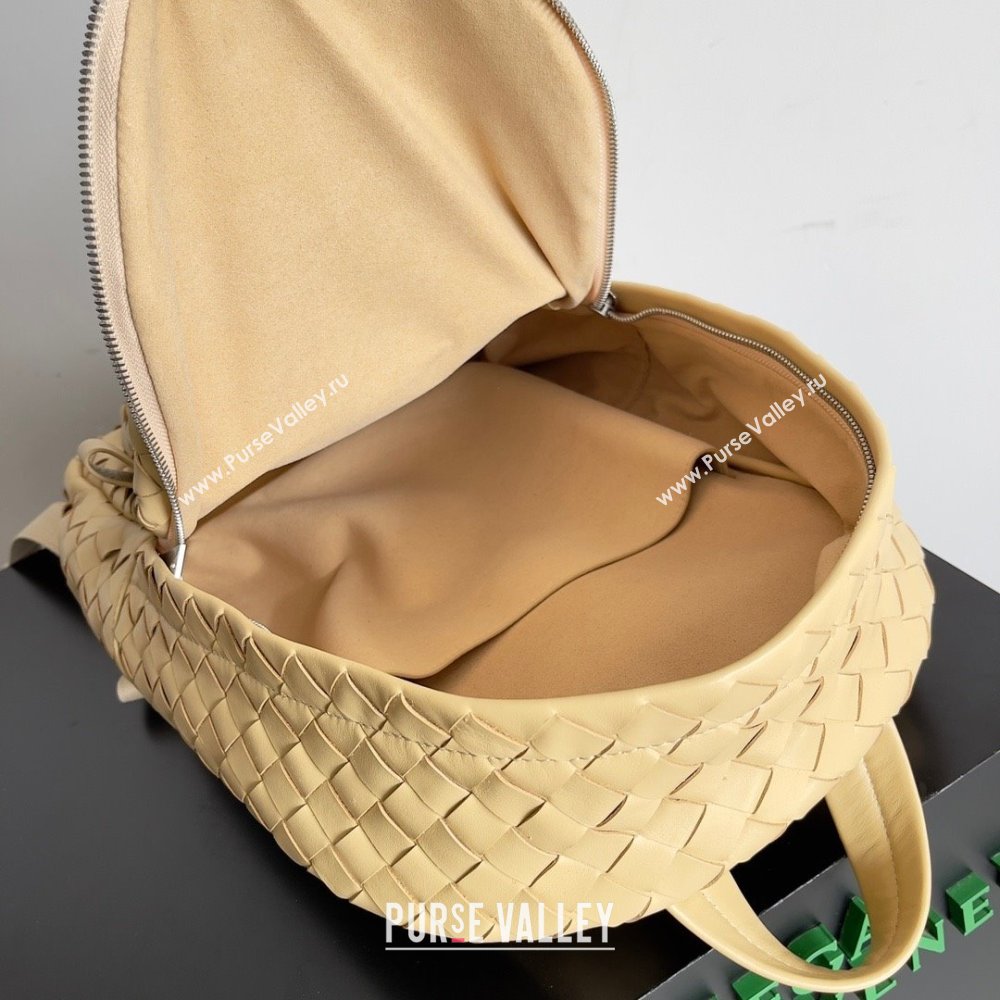 Bottega Veneta Small Intrecciato leather Backpack Bag Beige 2023 (misu-23110156)