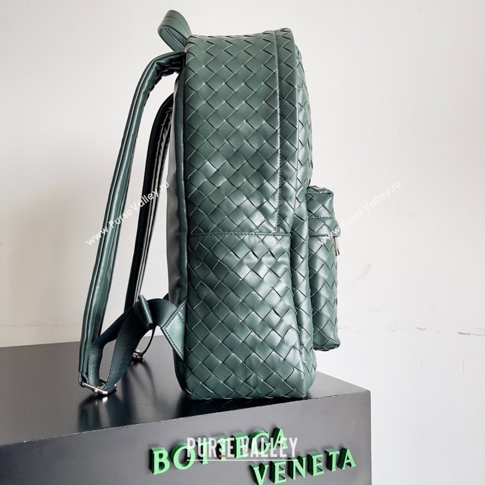 Bottega Veneta Medium Intrecciato leather Backpack Bag Dark Green 2023 (misu-23110144)