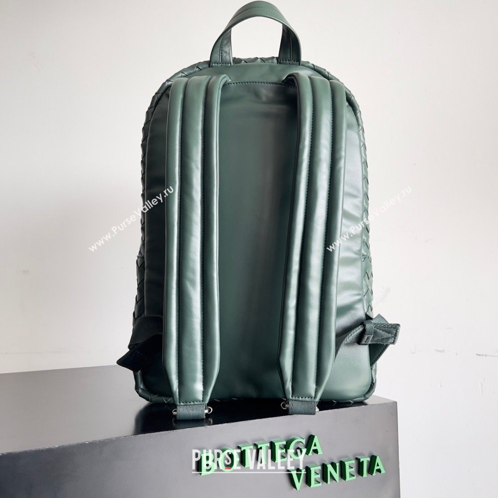 Bottega Veneta Medium Intrecciato leather Backpack Bag Dark Green 2023 (misu-23110144)