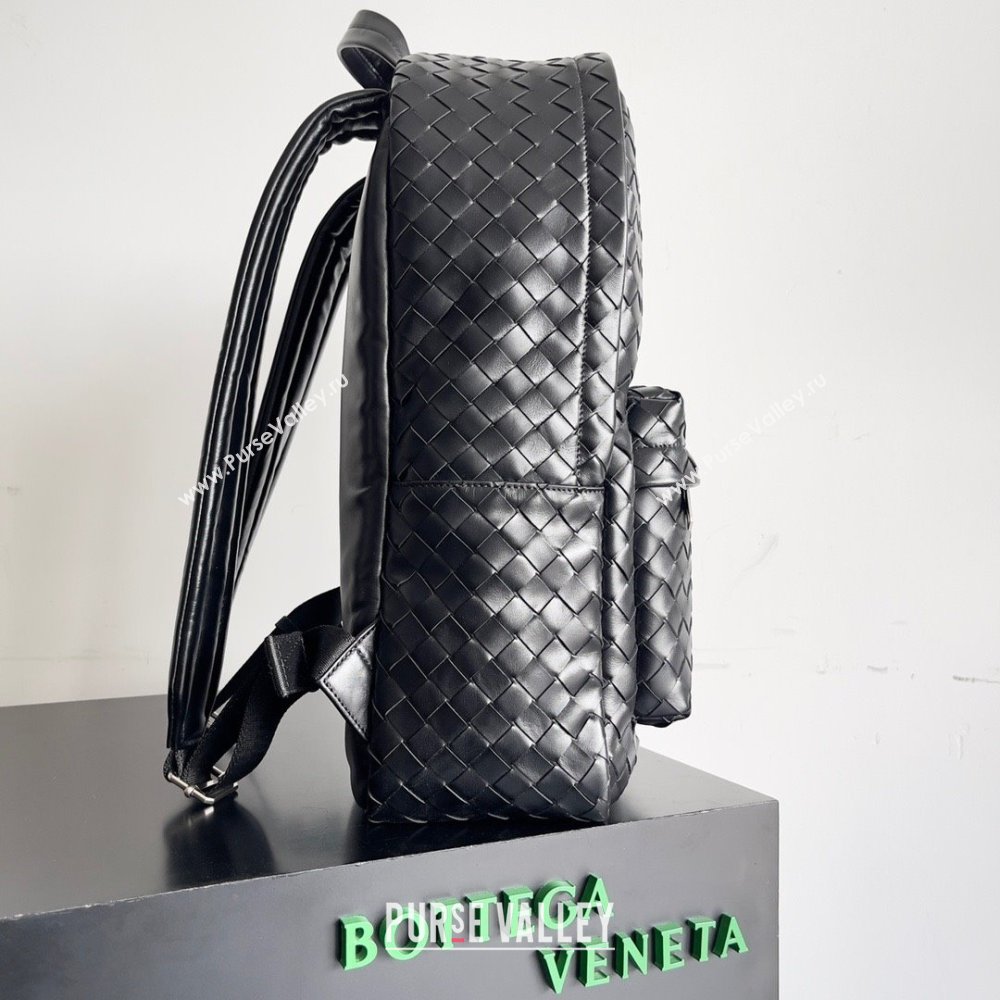 Bottega Veneta Medium Intrecciato leather Backpack Bag Black 2023 (misu-23110147)