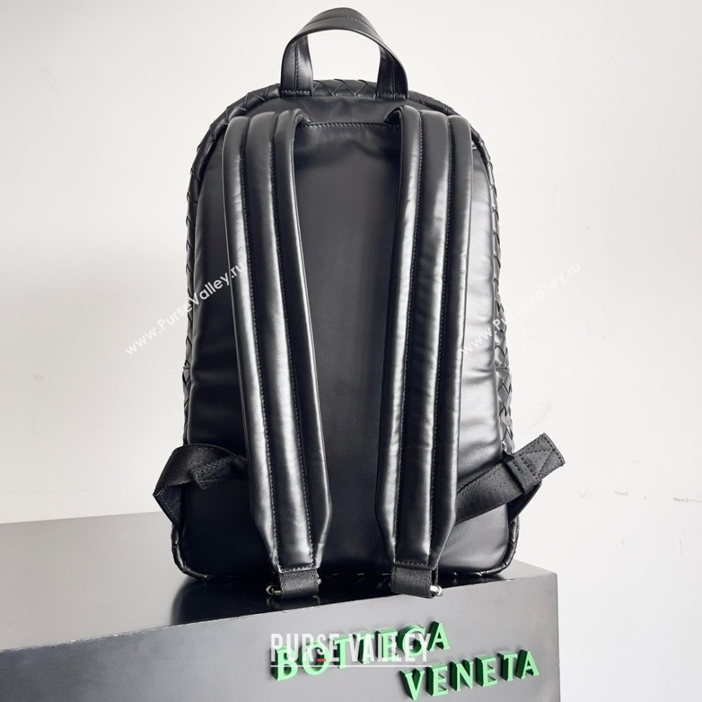 Bottega Veneta Medium Intrecciato leather Backpack Bag Black 2023 (misu-23110147)