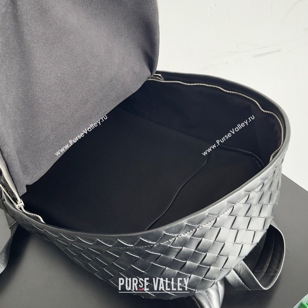Bottega Veneta Medium Intrecciato leather Backpack Bag Black 2023 (misu-23110147)