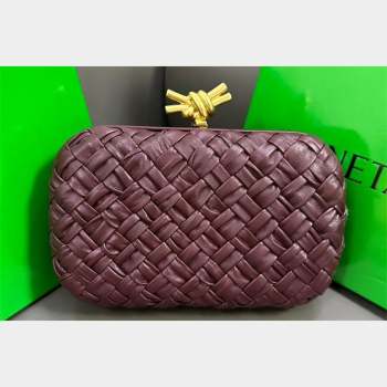 Bottega Veneta Foulard Intreccio leather Knot Minaudiere clutch Bag BAROLO 2023 (misu-23110123)