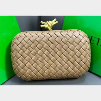 Bottega Veneta Padded Intreccio leather Knot Minaudiere clutch Bag Brown 2023 (misu-23110131)