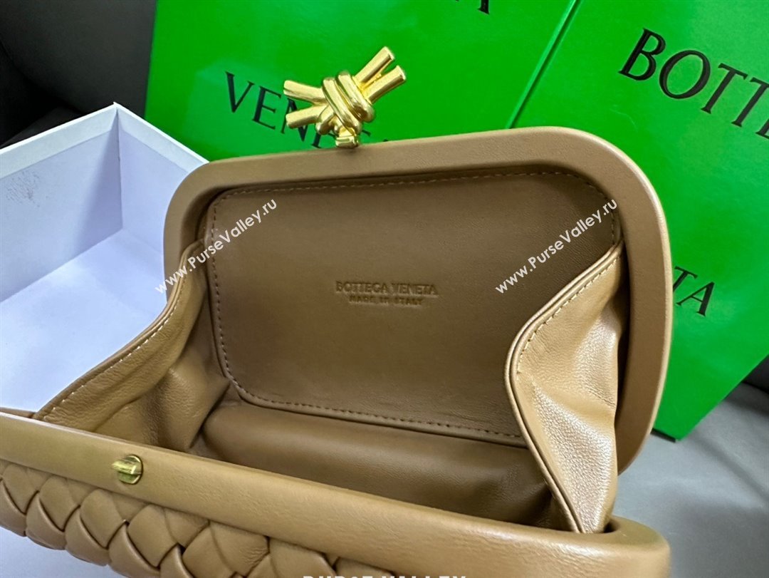 Bottega Veneta Padded Intreccio leather Knot Minaudiere clutch Bag Brown 2023 (misu-23110131)