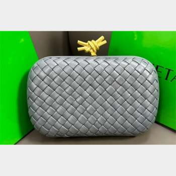 Bottega Veneta Padded Intreccio leather Knot Minaudiere clutch Bag Gray 2023 (misu-23110130)