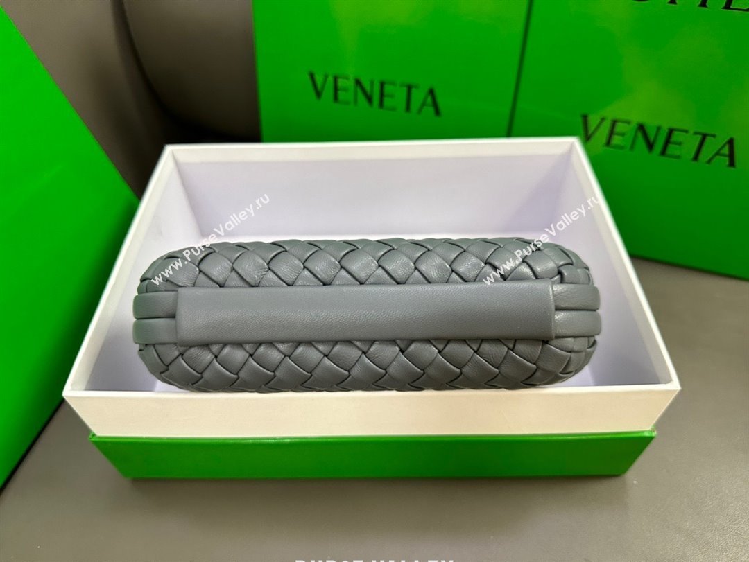 Bottega Veneta Padded Intreccio leather Knot Minaudiere clutch Bag Gray 2023 (misu-23110130)