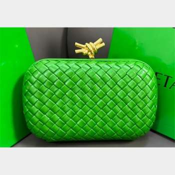 Bottega Veneta Padded Intreccio leather Knot Minaudiere clutch Bag Green 02 2023 (misu-23110133)