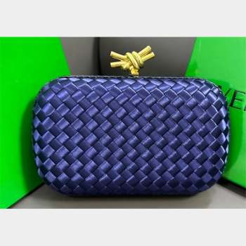 Bottega Veneta Intreccio Silk Knot Minaudiere clutch Bag Dark Blue 2023 (misu-23110101)