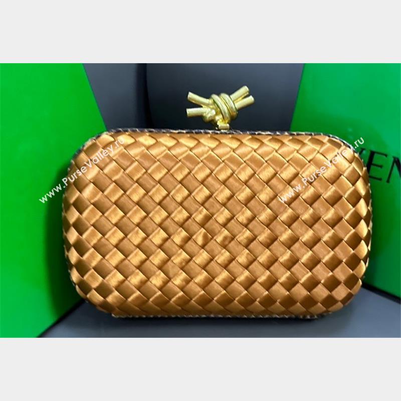 Bottega Veneta Intreccio Silk Knot Minaudiere clutch Bag Bronze 2023 (misu-23110102)