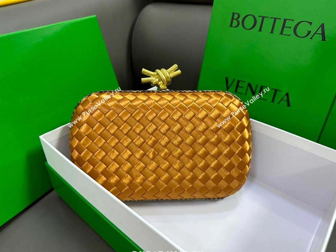 Bottega Veneta Intreccio Silk Knot Minaudiere clutch Bag Bronze 2023 (misu-23110102)