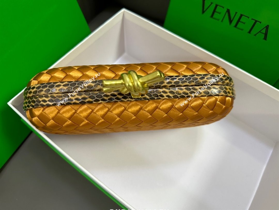 Bottega Veneta Intreccio Silk Knot Minaudiere clutch Bag Bronze 2023 (misu-23110102)