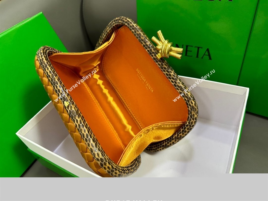 Bottega Veneta Intreccio Silk Knot Minaudiere clutch Bag Bronze 2023 (misu-23110102)