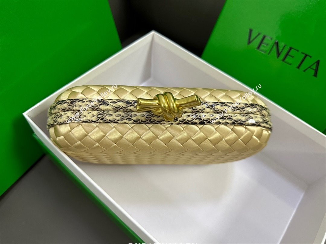 Bottega Veneta Intreccio Silk Knot Minaudiere clutch Bag Beige 2023 (misu-23110109)
