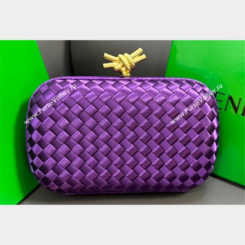 Bottega Veneta Intreccio Silk Knot Minaudiere clutch Bag Purple 2023 (misu-23110110)