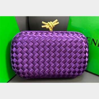 Bottega Veneta Intreccio Silk Knot Minaudiere clutch Bag Purple 2023 (misu-23110110)