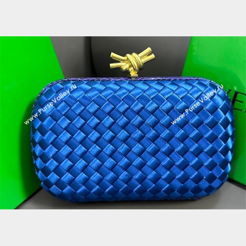 Bottega Veneta Intreccio Silk Knot Minaudiere clutch Bag Blue 2023 (misu-23110113)