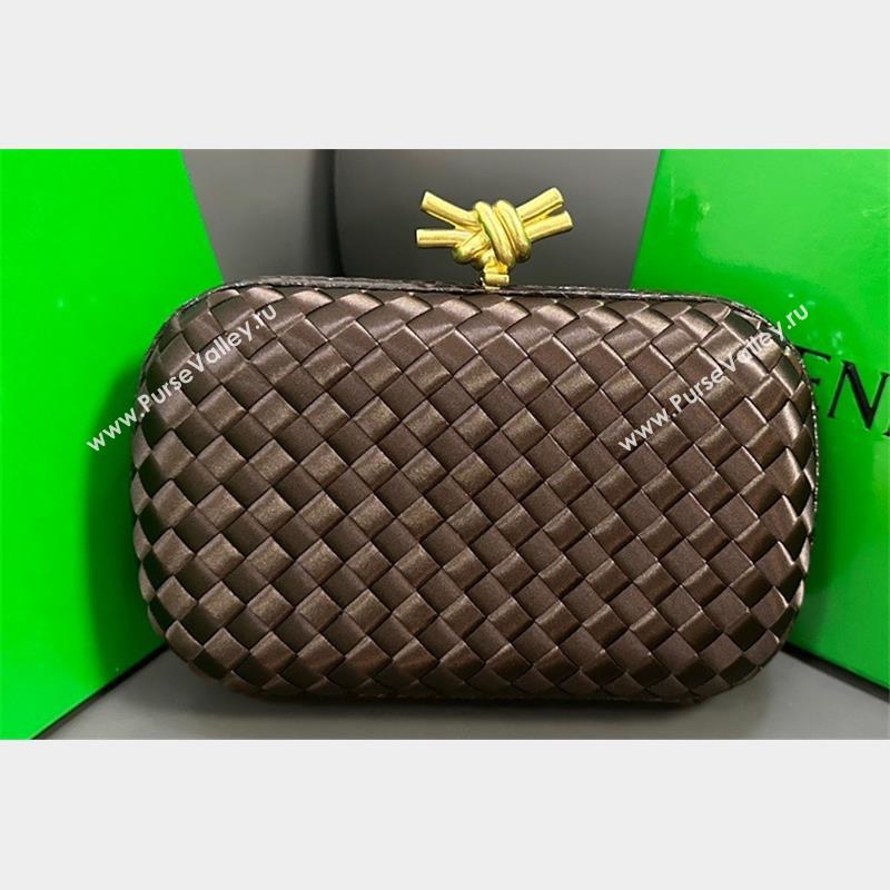 Bottega Veneta Intreccio Silk Knot Minaudiere clutch Bag Coffee 2023 (misu-23110114)
