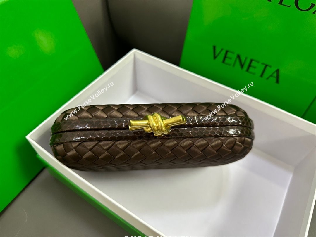 Bottega Veneta Intreccio Silk Knot Minaudiere clutch Bag Coffee 2023 (misu-23110114)