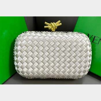 Bottega Veneta Intreccio Silk Knot Minaudiere clutch Bag Silver 2023 (misu-23110116)