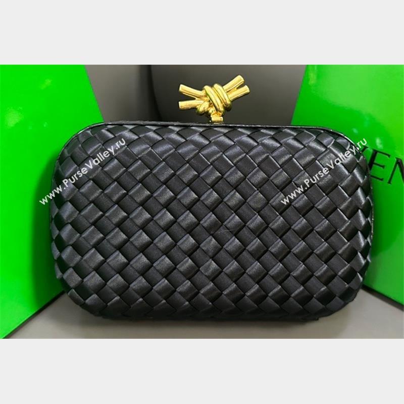 Bottega Veneta Intreccio Silk Knot Minaudiere clutch Bag Black 2023 (misu-23110117)