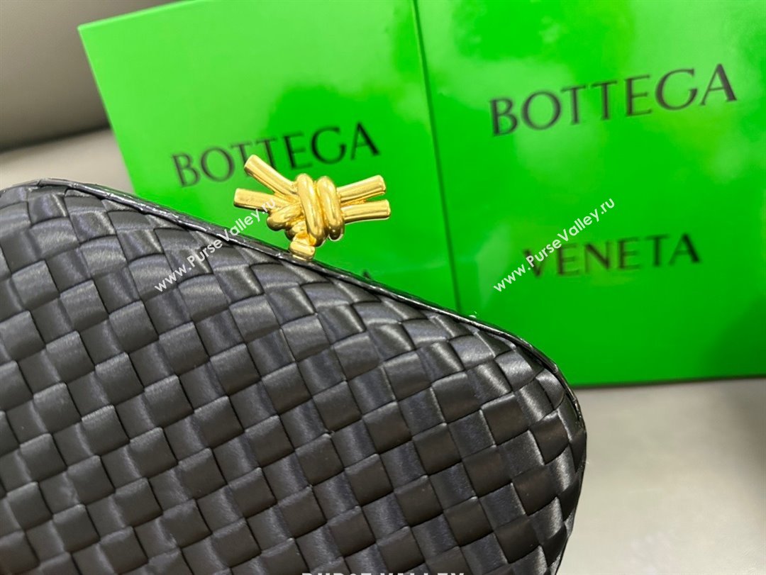 Bottega Veneta Intreccio Silk Knot Minaudiere clutch Bag Black 2023 (misu-23110117)
